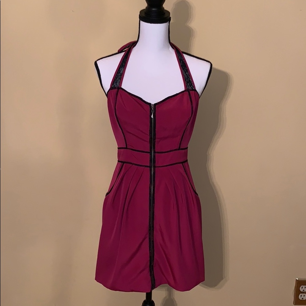 Guess Magenta halter dress